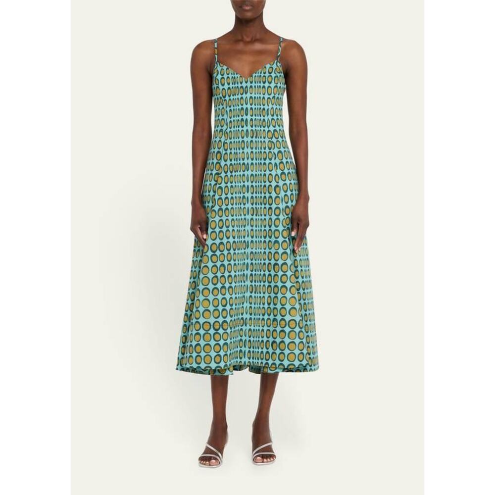 Christopher John Rogers Wiggle Dot V-neck Midi Dress in Agave 6